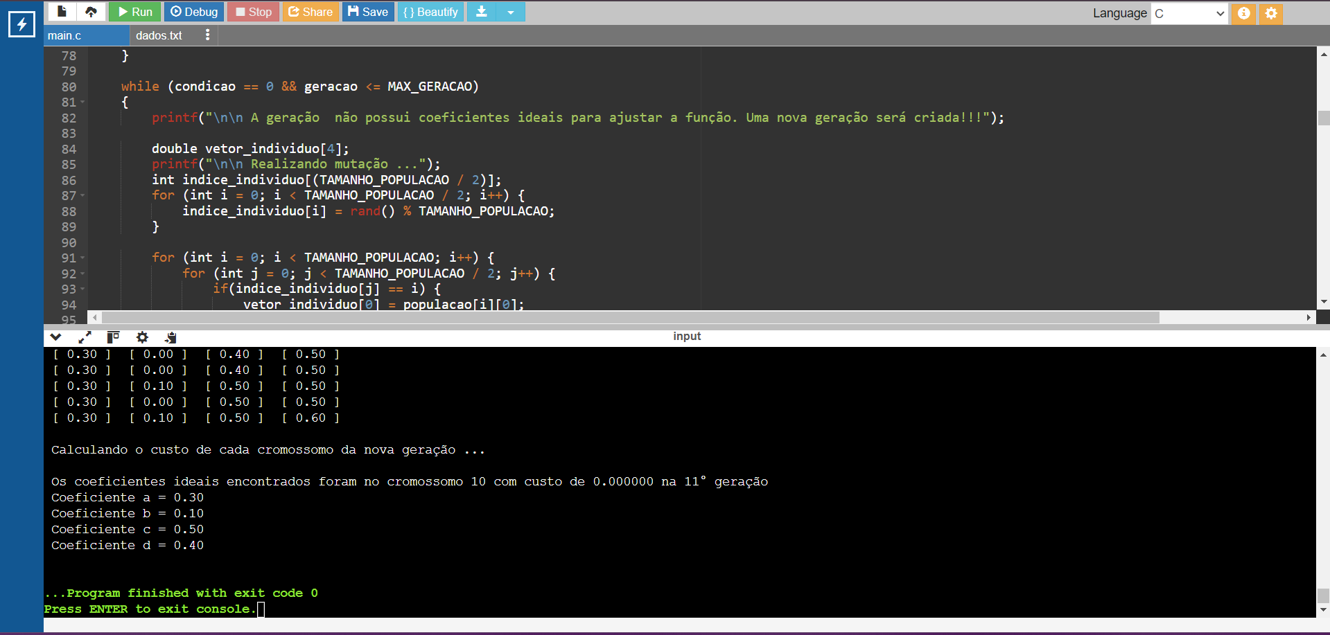 Imagem do projeto sendo executado