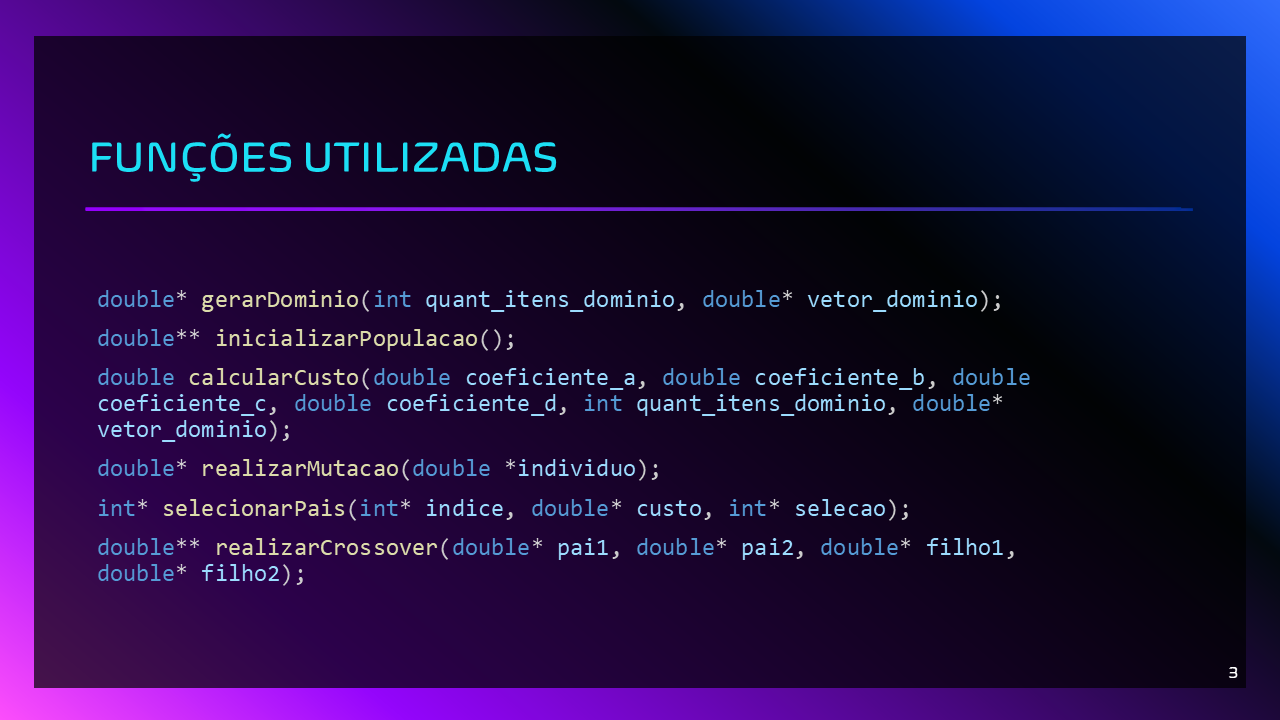 Imagem das funções do projeto
